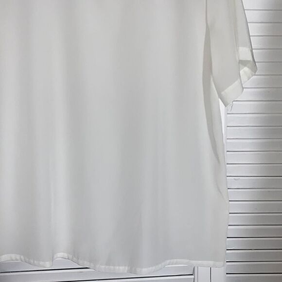 Vintage White Sheer Short Sleeve Blouse USA Size 10 - Picture 3 of 13